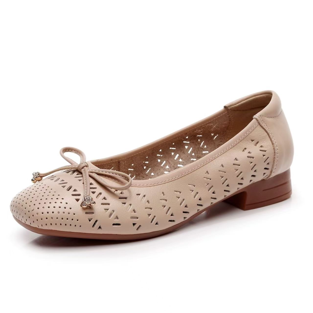 여성용 천연 가죽 펀칭 리본 누드 샌들 봄 여름 신상  - Casual Sandal Leather 리뷰 및 가격