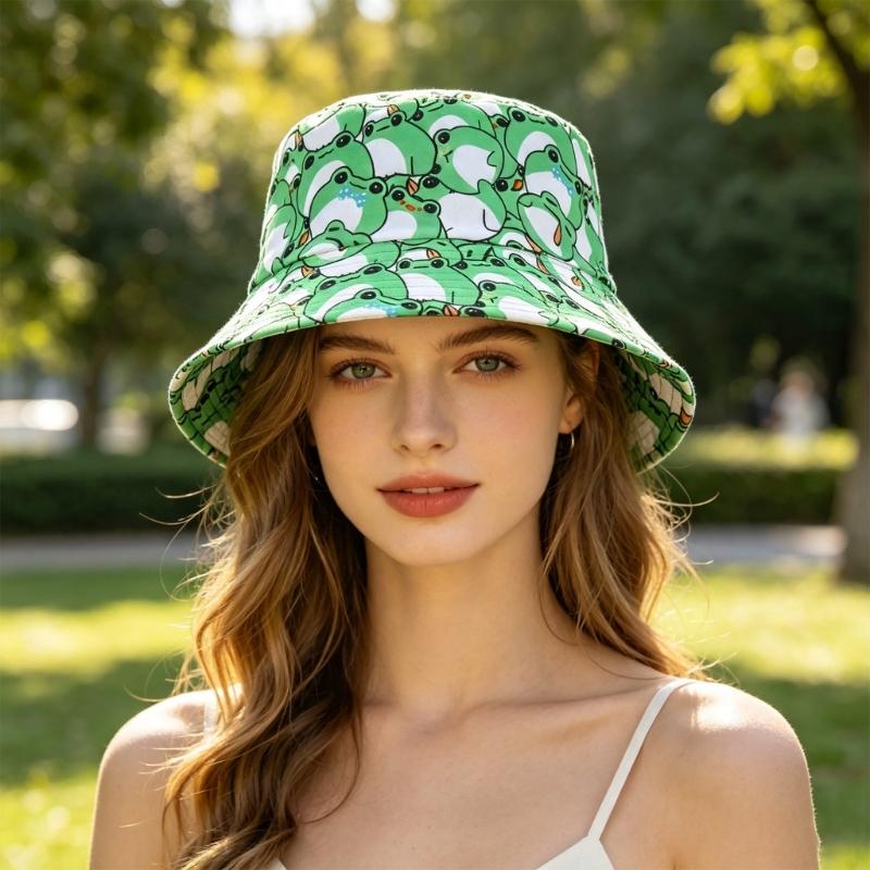 주말 여행을 위한 패커블 개구리 프린트 버킷 모자, 해 - Packable Hat Nylon 리뷰 및 가격