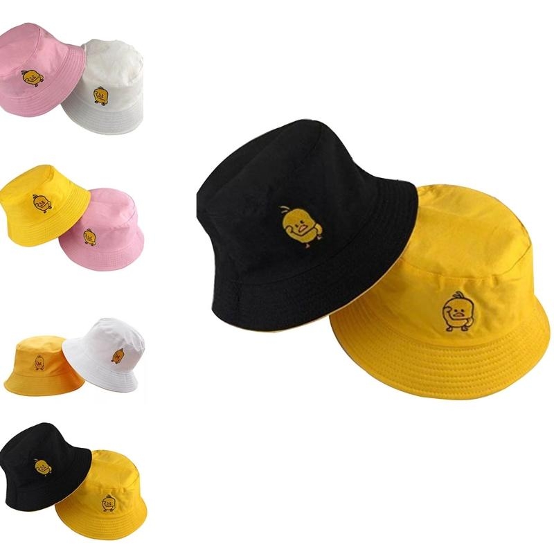 여성 남성 여름 옐로우 오리 수 놓은 양동이 모자 가역 - Packable Hat Nylon 리뷰 및 가격